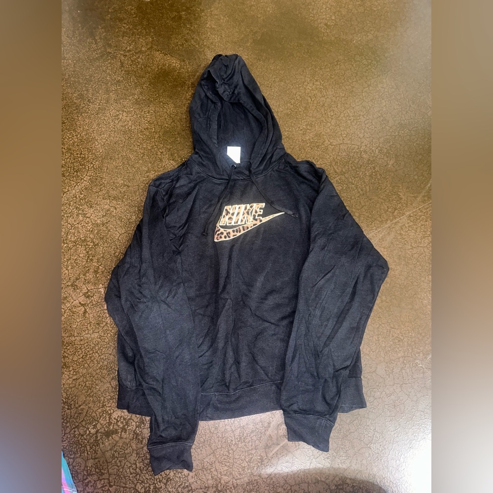 Nike sweatshirt , black with cheetah print